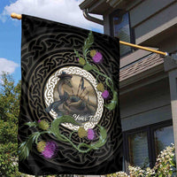 Personalised Loch Ness Monster Scotland Garden Flag Nessie Bagpipe Scottish Thistle Celtic Knot