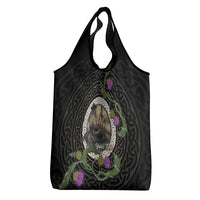 Personalised Loch Ness Monster Scotland Grocery Bag Nessie Bagpipe Scottish Thistle Celtic Knot