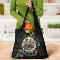Personalised Loch Ness Monster Scotland Grocery Bag Nessie Bagpipe Scottish Thistle Celtic Knot