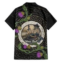 Personalised Loch Ness Monster Scotland Hawaiian Shirt Nessie Bagpipe Scottish Thistle Celtic Knot