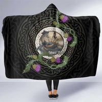 Personalised Loch Ness Monster Scotland Hooded Blanket Nessie Bagpipe Scottish Thistle Celtic Knot