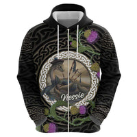 Personalised Loch Ness Monster Scotland Hoodie Nessie Bagpipe Scottish Thistle Celtic Knot