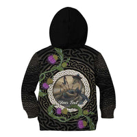 Personalised Loch Ness Monster Scotland Kid Hoodie Nessie Bagpipe Scottish Thistle Celtic Knot