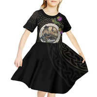 Personalised Loch Ness Monster Scotland Kid Short Sleeve Dress Nessie Bagpipe Scottish Thistle Celtic Knot
