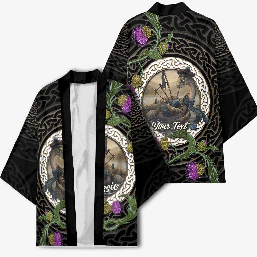 Personalised Loch Ness Monster Scotland Kimono Nessie Bagpipe Scottish Thistle Celtic Knot