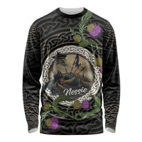 Personalised Loch Ness Monster Scotland Long Sleeve Shirt Nessie Bagpipe Scottish Thistle Celtic Knot