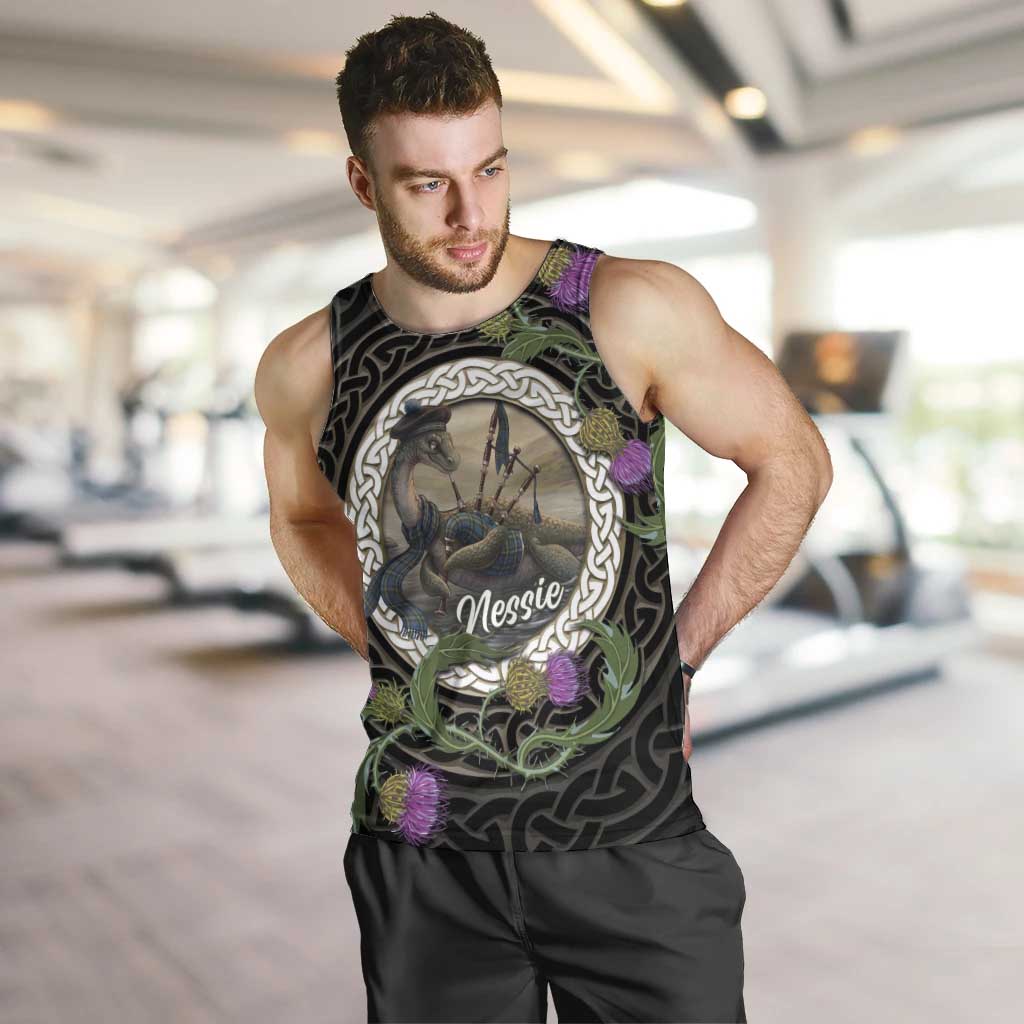 Personalised Loch Ness Monster Scotland Men Tank Top Nessie Bagpipe Scottish Thistle Celtic Knot