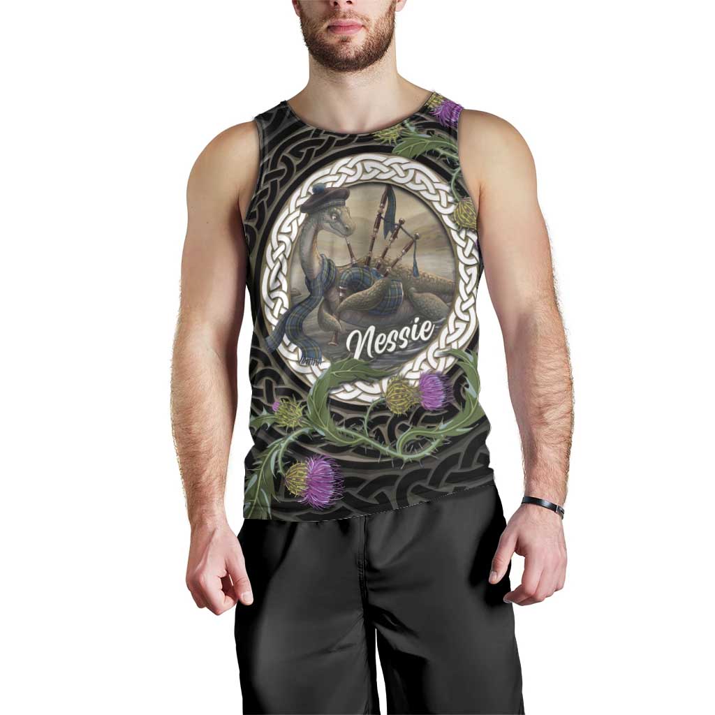 Personalised Loch Ness Monster Scotland Men Tank Top Nessie Bagpipe Scottish Thistle Celtic Knot