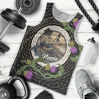 Personalised Loch Ness Monster Scotland Men Tank Top Nessie Bagpipe Scottish Thistle Celtic Knot
