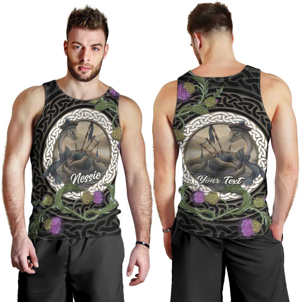 Personalised Loch Ness Monster Scotland Men Tank Top Nessie Bagpipe Scottish Thistle Celtic Knot