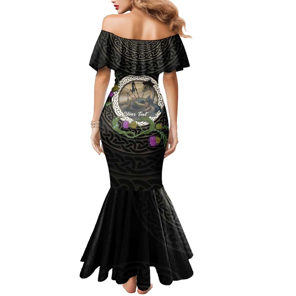 Personalised Loch Ness Monster Scotland Mermaid Dress Nessie Bagpipe Scottish Thistle Celtic Knot