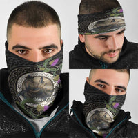 Personalised Loch Ness Monster Scotland Neck Gaiter Nessie Bagpipe Scottish Thistle Celtic Knot