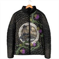 Personalised Loch Ness Monster Scotland Padded Jacket Nessie Bagpipe Scottish Thistle Celtic Knot