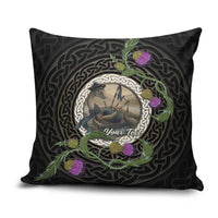 Personalised Loch Ness Monster Scotland Pillow Cover Nessie Bagpipe Scottish Thistle Celtic Knot