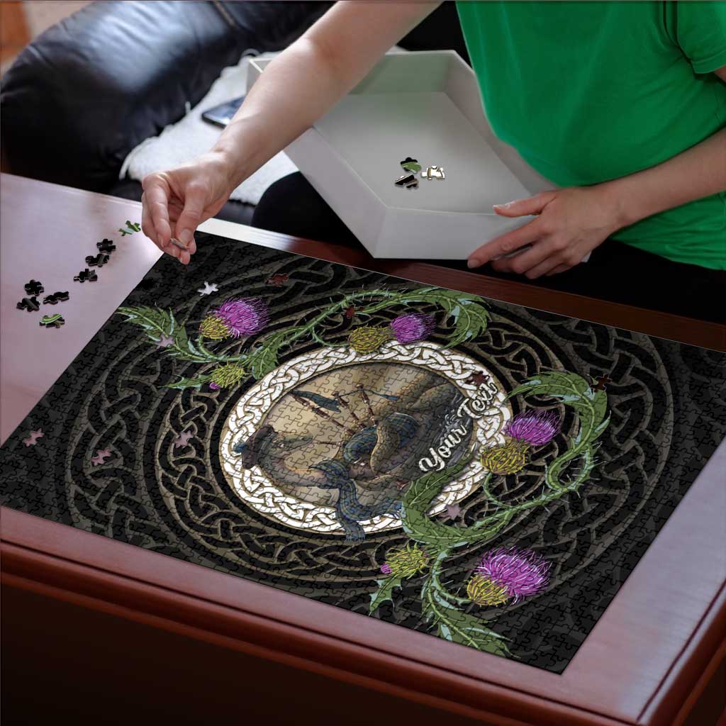 Personalised Loch Ness Monster Scotland Puzzle Nessie Bagpipe Scottish Thistle Celtic Knot