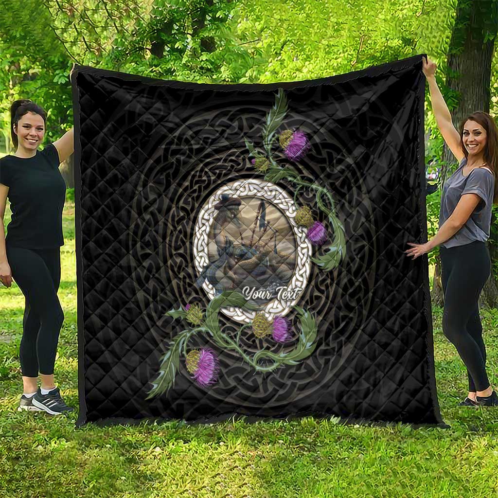 Personalised Loch Ness Monster Scotland Quilt Nessie Bagpipe Scottish Thistle Celtic Knot