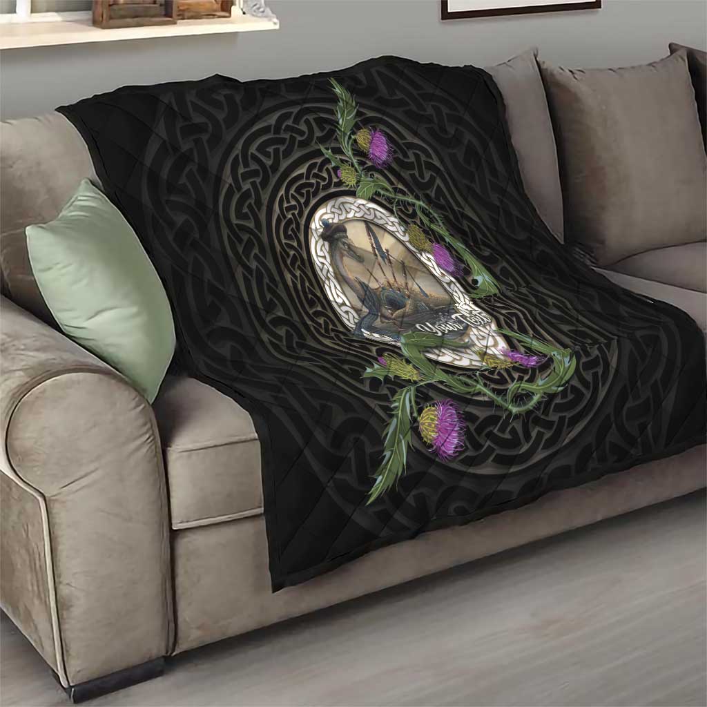 Personalised Loch Ness Monster Scotland Quilt Nessie Bagpipe Scottish Thistle Celtic Knot