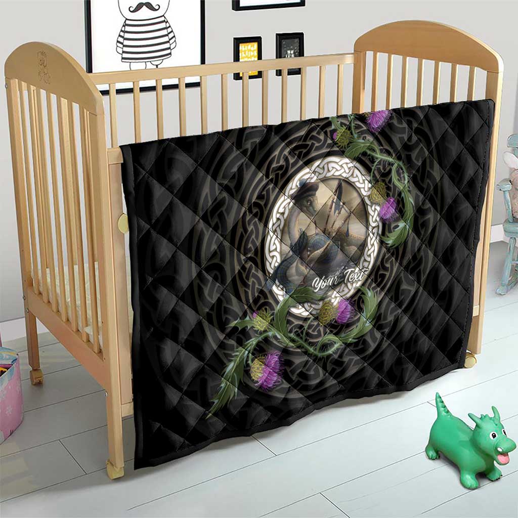Personalised Loch Ness Monster Scotland Quilt Nessie Bagpipe Scottish Thistle Celtic Knot