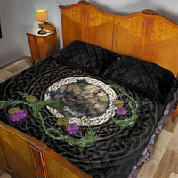 Personalised Loch Ness Monster Scotland Quilt Bed Set Nessie Bagpipe Scottish Thistle Celtic Knot