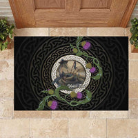 Personalised Loch Ness Monster Scotland Rubber Doormat Nessie Bagpipe Scottish Thistle Celtic Knot