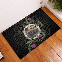 Personalised Loch Ness Monster Scotland Rubber Doormat Nessie Bagpipe Scottish Thistle Celtic Knot