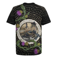 Personalised Loch Ness Monster Scotland Rugby Jersey Nessie Bagpipe Scottish Thistle Celtic Knot
