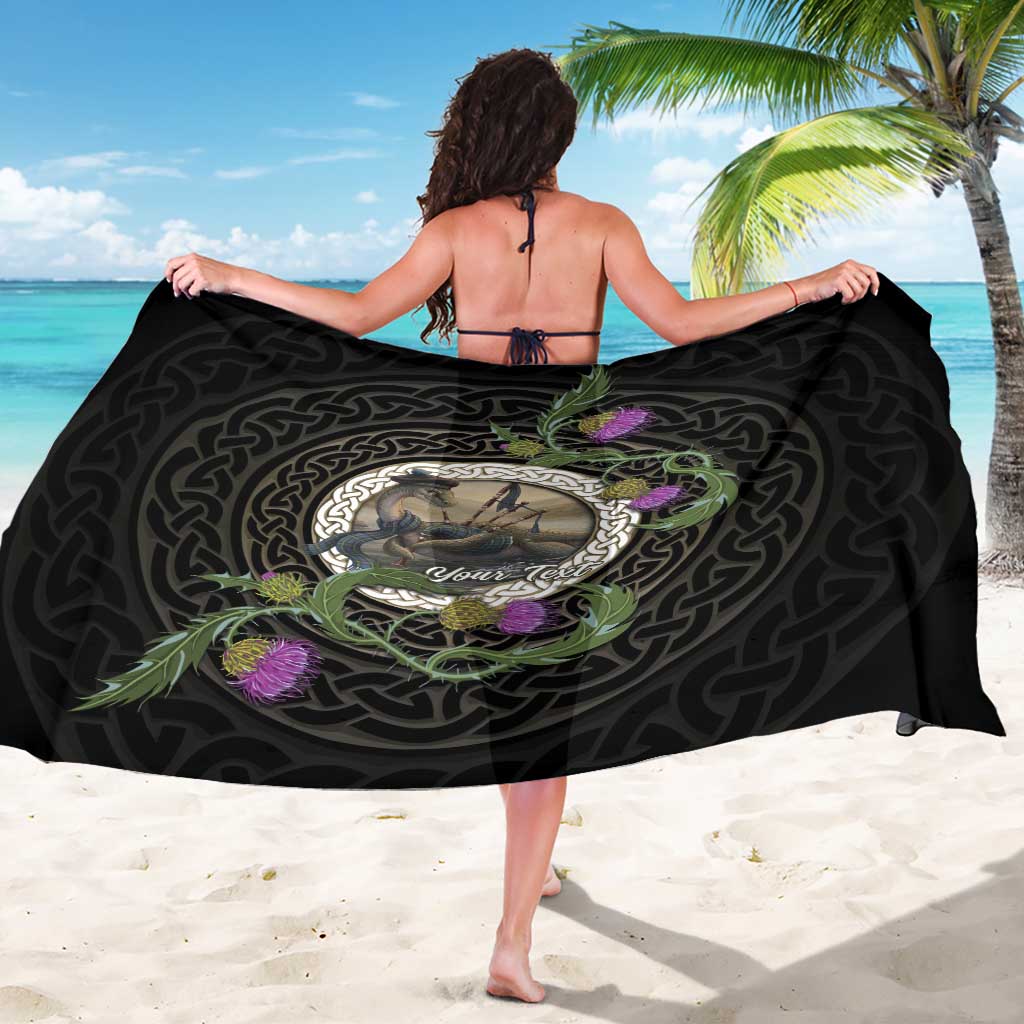 Personalised Loch Ness Monster Scotland Sarong Nessie Bagpipe Scottish Thistle Celtic Knot