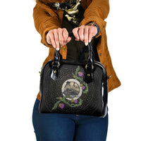 Personalised Loch Ness Monster Scotland Shoulder Handbag Nessie Bagpipe Scottish Thistle Celtic Knot