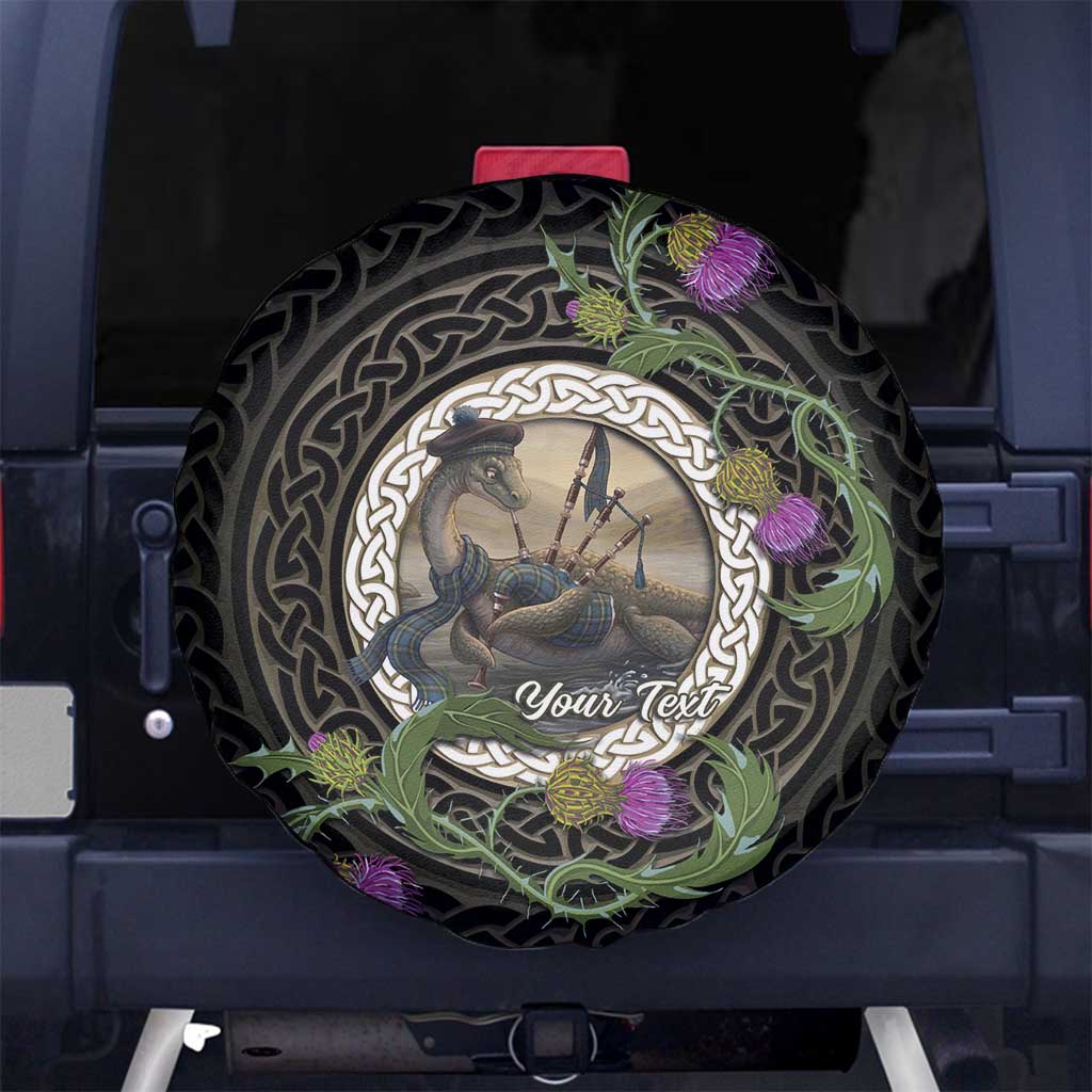Personalised Loch Ness Monster Scotland Spare Tire Cover Nessie Bagpipe Scottish Thistle Celtic Knot