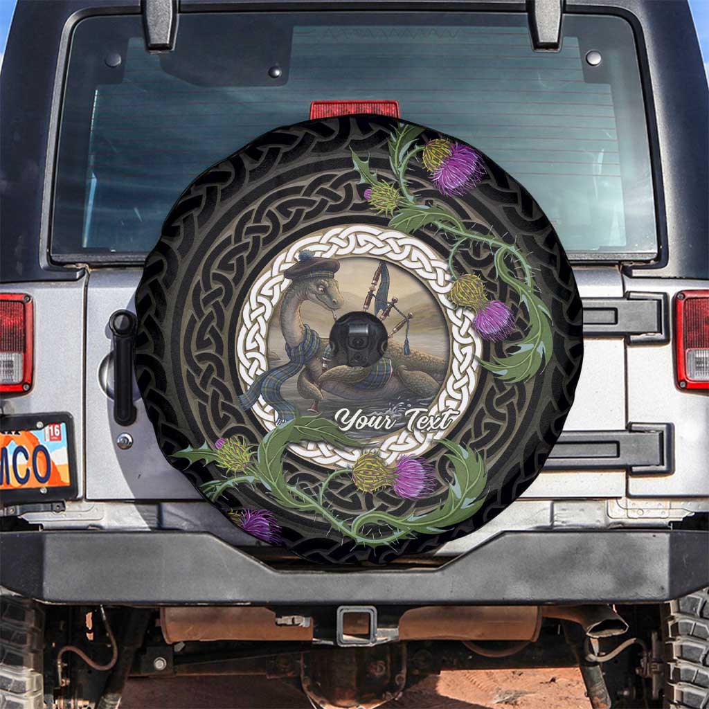 Personalised Loch Ness Monster Scotland Spare Tire Cover Nessie Bagpipe Scottish Thistle Celtic Knot