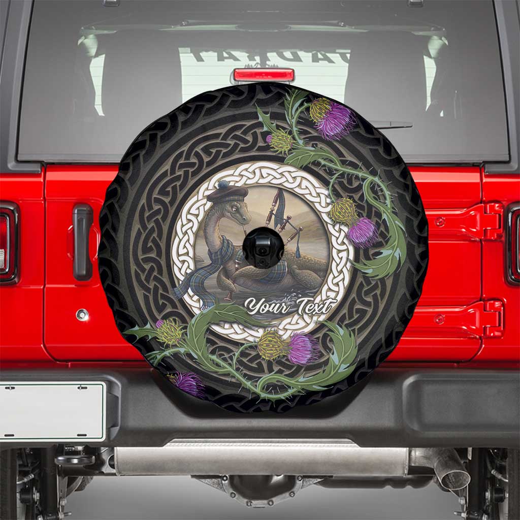 Personalised Loch Ness Monster Scotland Spare Tire Cover Nessie Bagpipe Scottish Thistle Celtic Knot