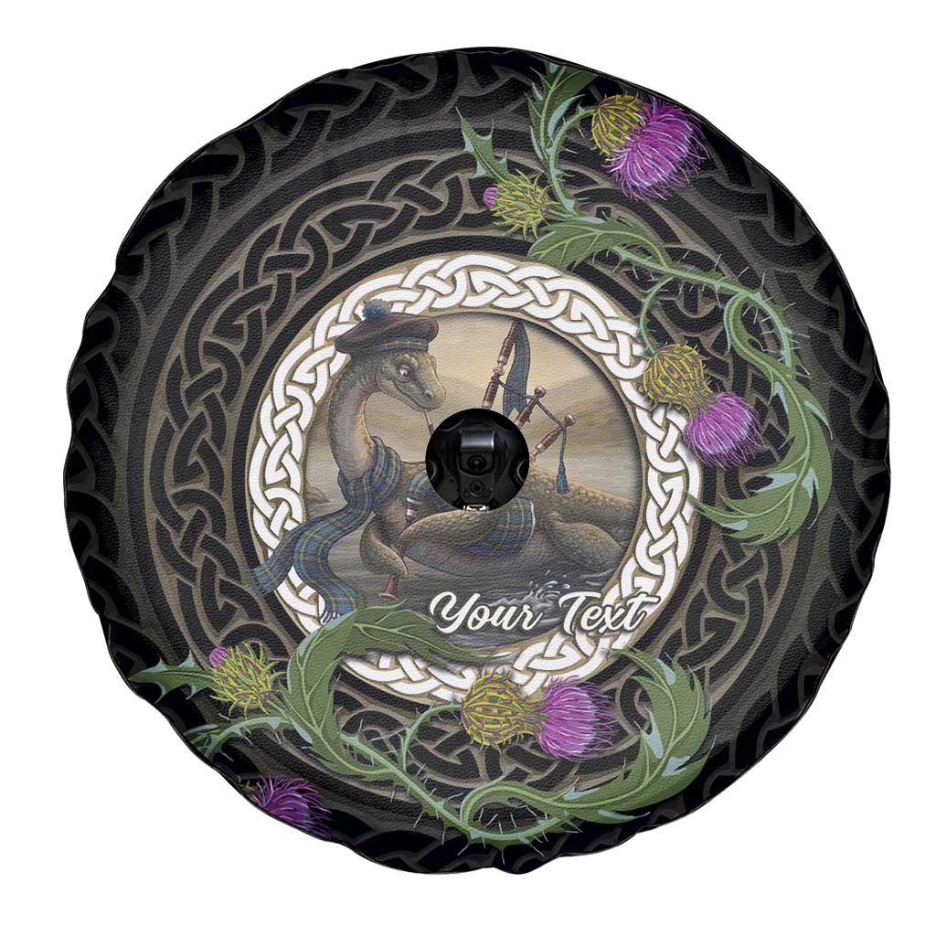 Personalised Loch Ness Monster Scotland Spare Tire Cover Nessie Bagpipe Scottish Thistle Celtic Knot