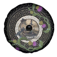 Personalised Loch Ness Monster Scotland Spare Tire Cover Nessie Bagpipe Scottish Thistle Celtic Knot