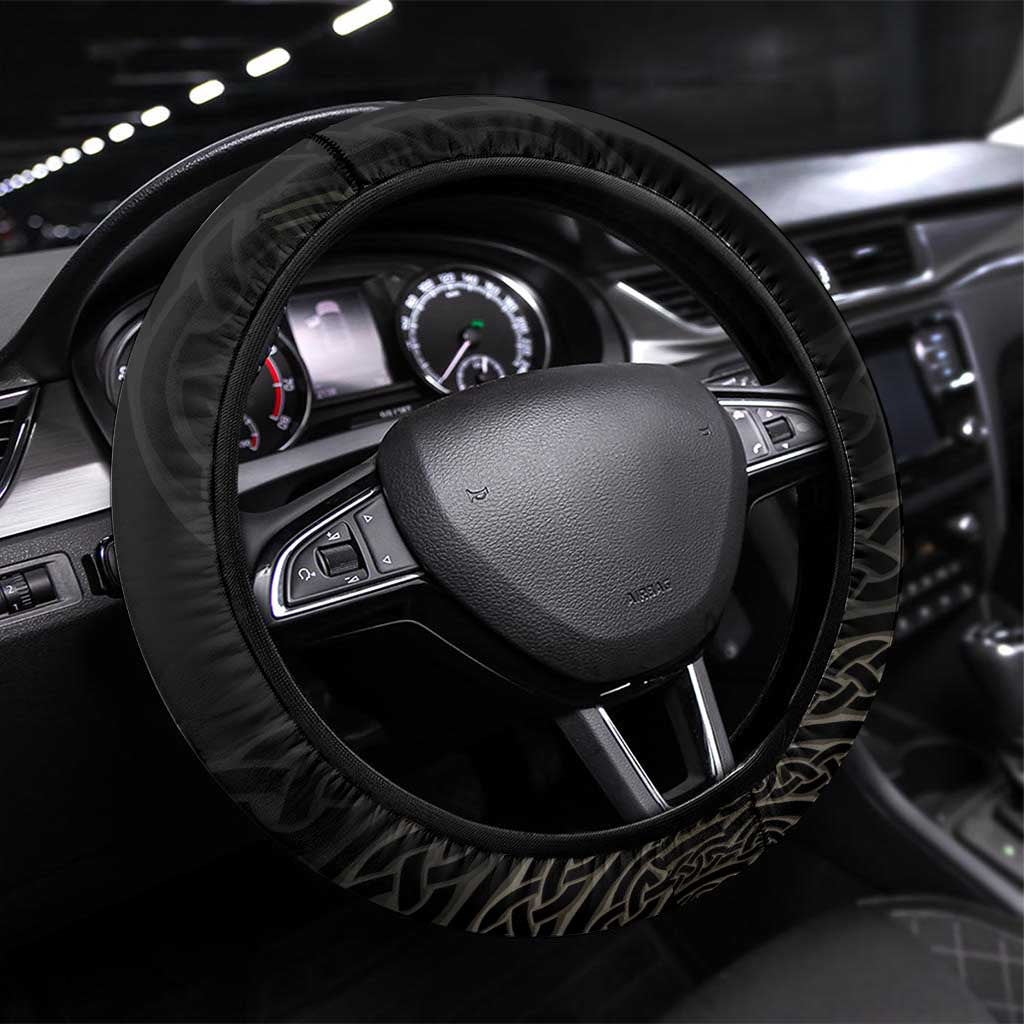 Loch Ness Monster Scotland Steering Wheel Cover Nessie Bagpipe Scottish Thistle Celtic Knot