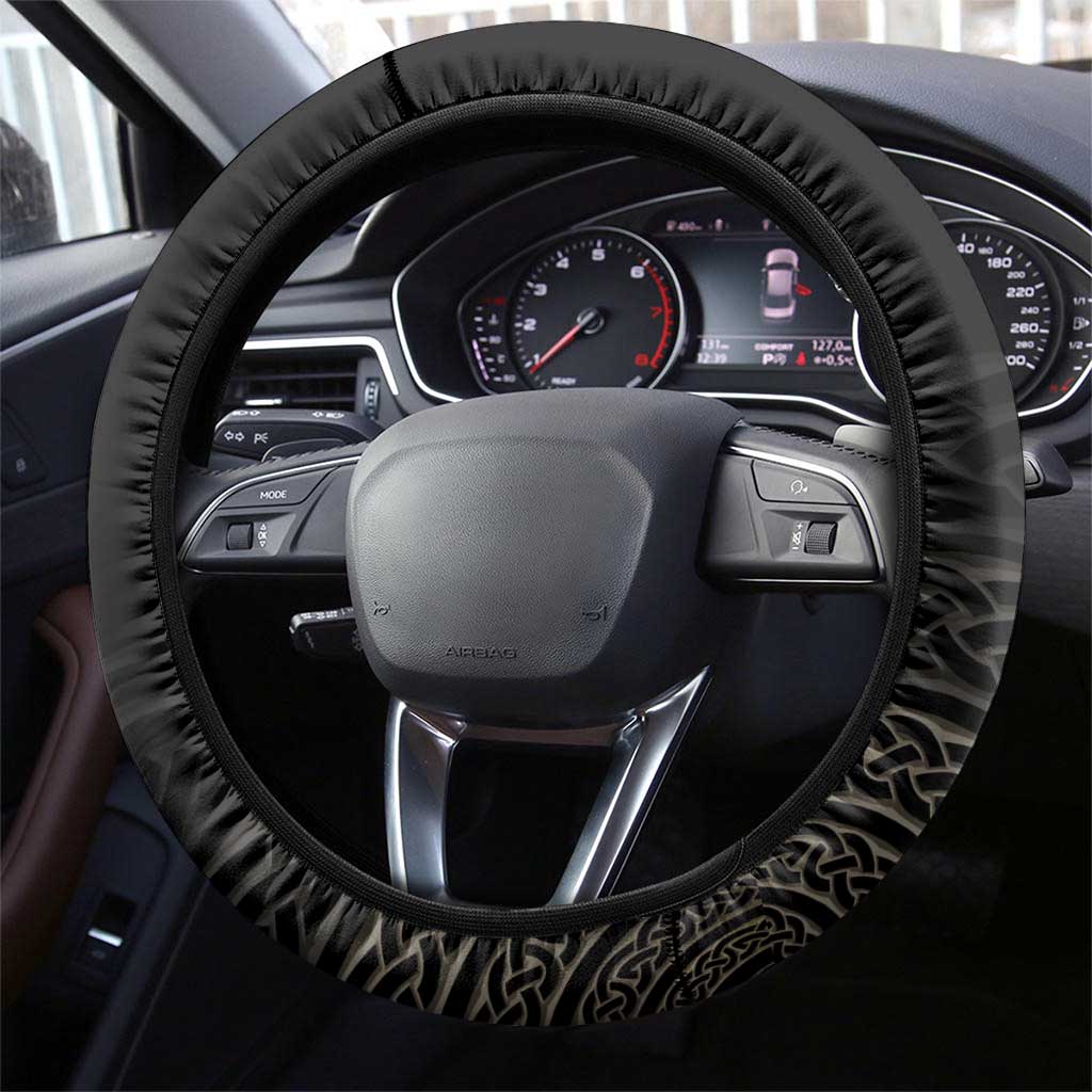 Loch Ness Monster Scotland Steering Wheel Cover Nessie Bagpipe Scottish Thistle Celtic Knot