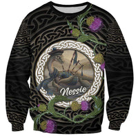 Personalised Loch Ness Monster Scotland Sweatshirt Nessie Bagpipe Scottish Thistle Celtic Knot