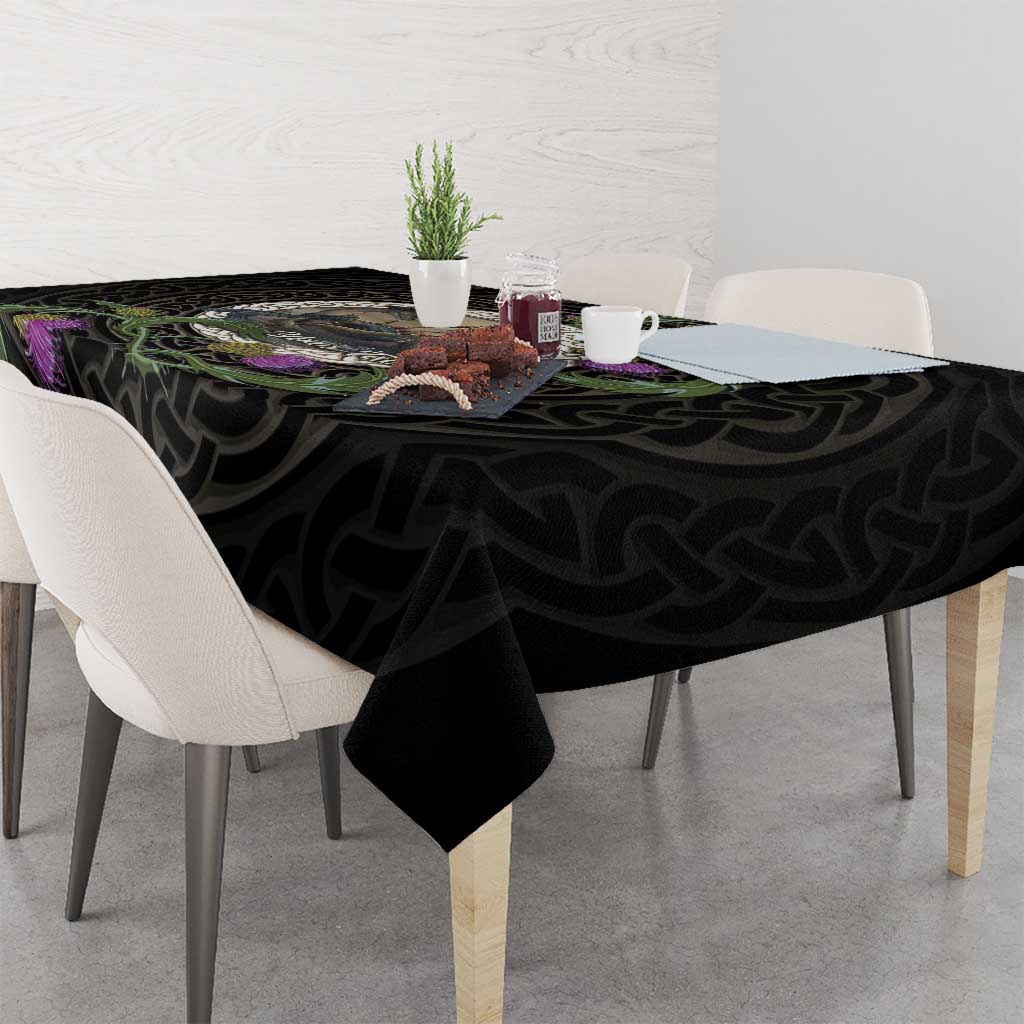 Personalised Loch Ness Monster Scotland Tablecloth Nessie Bagpipe Scottish Thistle Celtic Knot