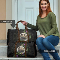 Personalised Loch Ness Monster Scotland Travel Bag Nessie Bagpipe Scottish Thistle Celtic Knot