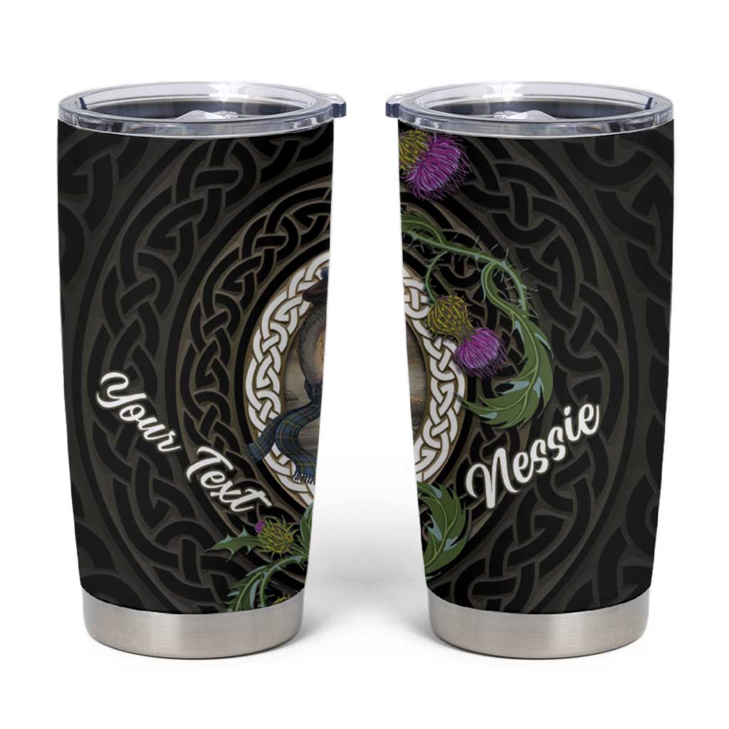 Personalised Loch Ness Monster Scotland Tumbler Cup Nessie Bagpipe Scottish Thistle Celtic Knot