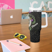 Personalised Loch Ness Monster Scotland Tumbler With Handle Nessie Bagpipe Scottish Thistle Celtic Knot