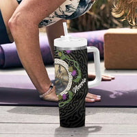 Personalised Loch Ness Monster Scotland Tumbler With Handle Nessie Bagpipe Scottish Thistle Celtic Knot