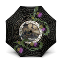 Personalised Loch Ness Monster Scotland Umbrella Nessie Bagpipe Scottish Thistle Celtic Knot