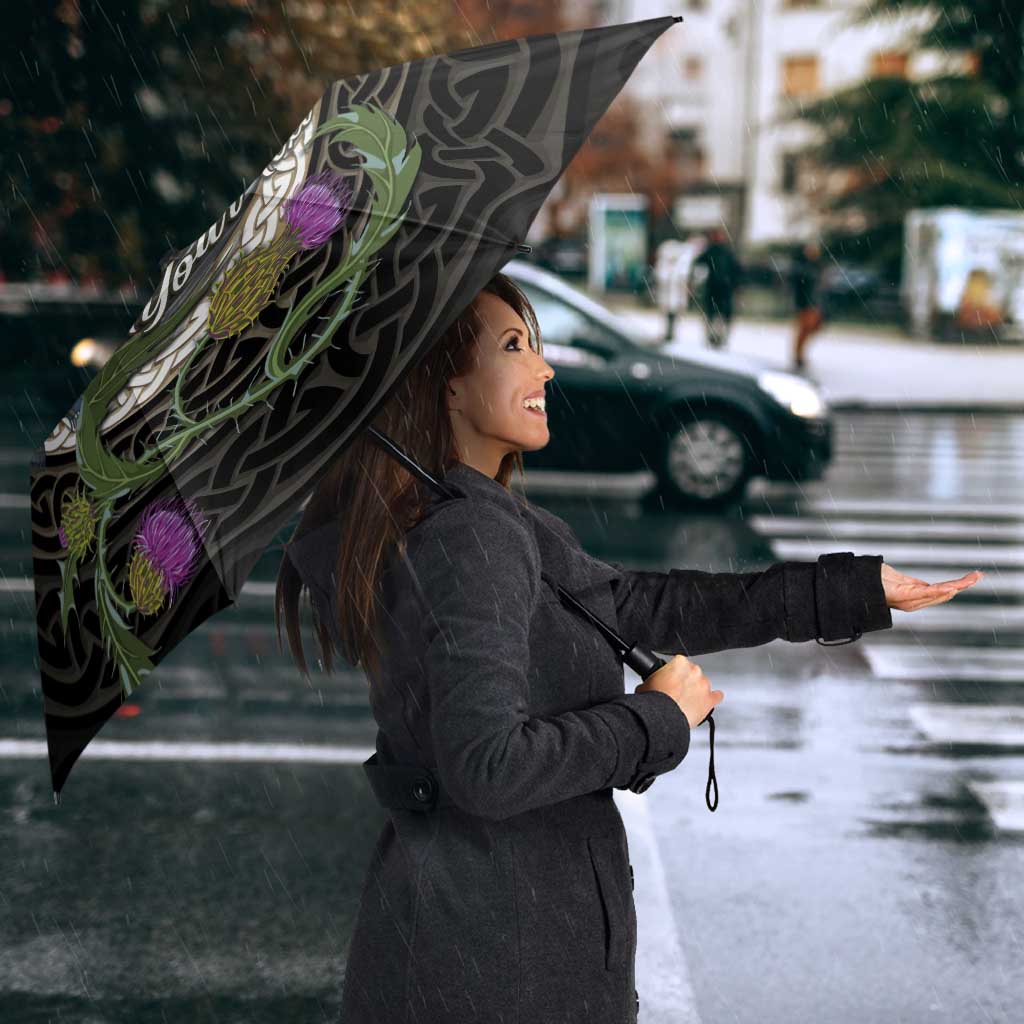 Personalised Loch Ness Monster Scotland Umbrella Nessie Bagpipe Scottish Thistle Celtic Knot