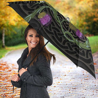 Personalised Loch Ness Monster Scotland Umbrella Nessie Bagpipe Scottish Thistle Celtic Knot