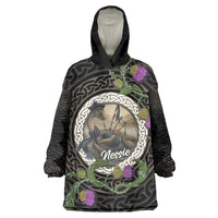 Personalised Loch Ness Monster Scotland Wearable Blanket Hoodie Nessie Bagpipe Scottish Thistle Celtic Knot