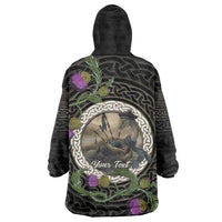 Personalised Loch Ness Monster Scotland Wearable Blanket Hoodie Nessie Bagpipe Scottish Thistle Celtic Knot