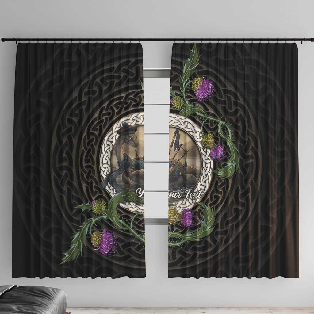 Personalised Loch Ness Monster Scotland Window Curtain Nessie Bagpipe Scottish Thistle Celtic Knot