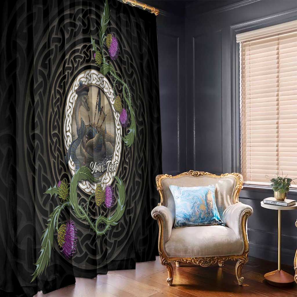 Personalised Loch Ness Monster Scotland Window Curtain Nessie Bagpipe Scottish Thistle Celtic Knot