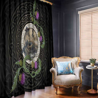 Personalised Loch Ness Monster Scotland Window Curtain Nessie Bagpipe Scottish Thistle Celtic Knot