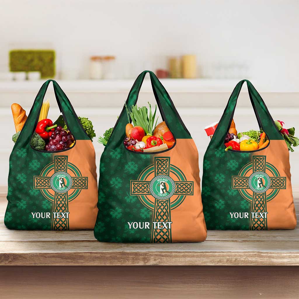 Custom Ireland Cricket Grocery Bag Celtic Shamrock Go Champions